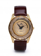 Women's 22K Gold Plated With Crystal Analog Watch P-21619