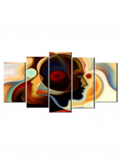 5-Piece Abstract Theme Canvas Painting With Frame Multicolour 150X80centimeter