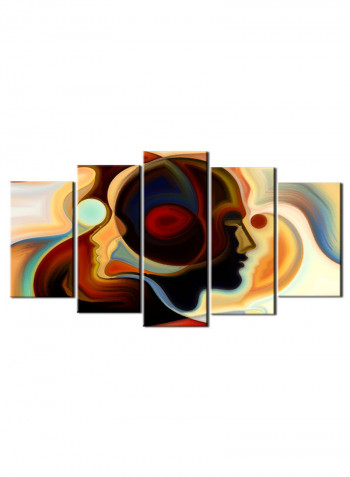 5-Piece Abstract Theme Canvas Painting With Frame Multicolour 150X80centimeter
