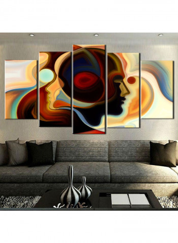 5-Piece Abstract Theme Canvas Painting With Frame Multicolour 150X80centimeter