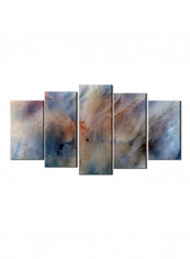 5-Piece Abstract Theme Canvas Painting With Frame Multicolour 150X80centimeter