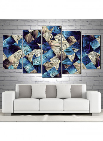 5-Piece Abstract Theme Canvas Painting With Frame Multicolour 150X80centimeter