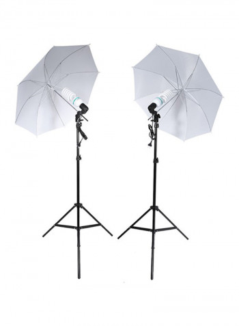 Photography Studio Lighting Tent Kit Light Stand 60x5x5 cm, Blub 25.5x8x8 cm, Umbrella 87.5x87.5 cm, Backdrop 160x300 cm, Backdrop Stand 200 cm, Bulb Holder 12x6.5x4.7cm Green/White/Black