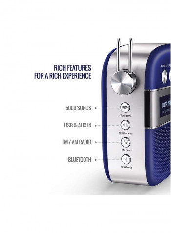 Carvaan P,Digital Music Player- Preloaded 5000 Evergreen(Hindi) Songs SC210-H-RBLU Premium Royal Blue