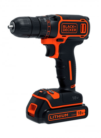 Drill Driver With Charger And 2 Lithium Batteries Kit Orange/Black 0.001kg