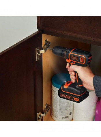 Drill Driver With Charger And 2 Lithium Batteries Kit Orange/Black 0.001kg