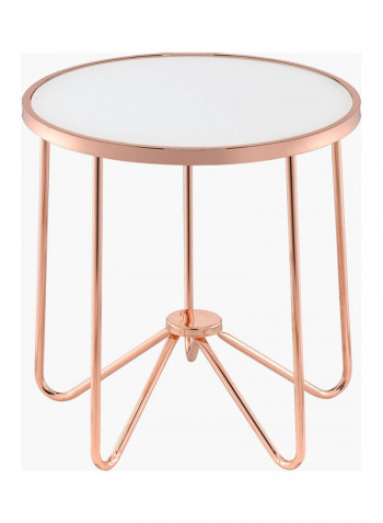 Avril Round End Table Gold/Clear