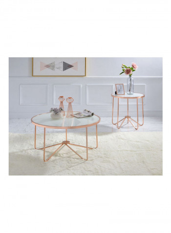 Avril Round End Table Gold/Clear