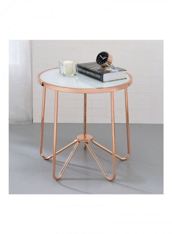 Avril Round End Table Gold/Clear