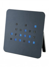 LED Binary Clock Black/Blue 12.3x12.3inch