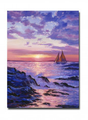 Sail At Dawn Canvas Wall Art Multicolour 24 x 32inch