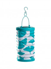 LED Solar Lantern Blue/White 6x10inch