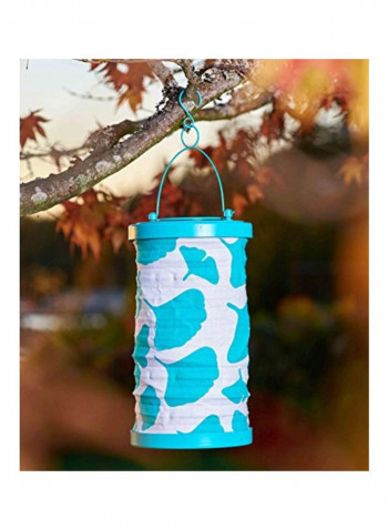 LED Solar Lantern Blue/White 6x10inch