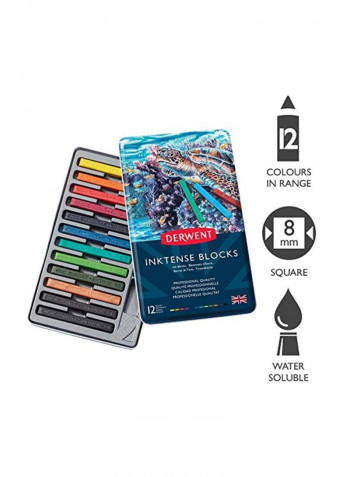 12-Piece Painting Ink Block Set Red/Blue/Green