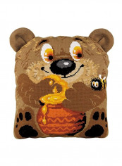 Teddy Bear Cushion Counted Cross Stitch Kit Brown/Orange/Black reviews Teddy Bear Cushion Counted Cross Stitch Kit Brown/Orange/Black