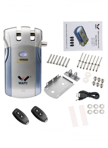 HF-018W WiFi Smart Electronic Smart Door Lock With 2 Remote Controllers Blue/Silver