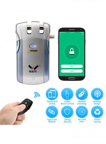 HF-018W WiFi Smart Electronic Smart Door Lock With 2 Remote Controllers Blue/Silver
