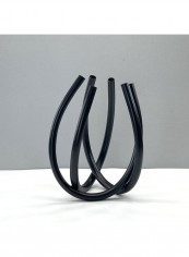 Metal Interweaving Round Tube Ornament Black 23 x 23 x 31cm