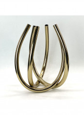 Metal Interweaving Round Tube Ornament Golden 23 x 23 x 31cm