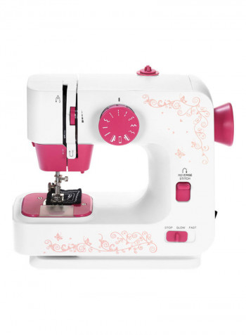 Portable Electric Sewing Machine With Foot Pedal H35261EU-su White/Pink