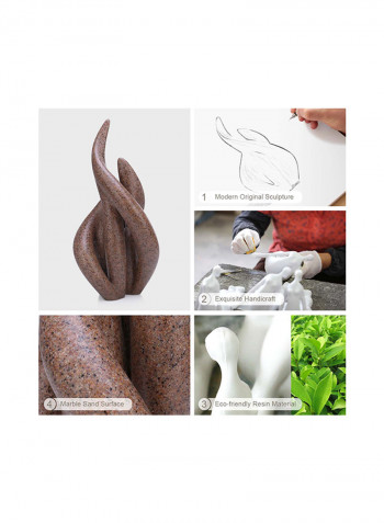 Rising Blaze Abstract Resin Sculpture Brown 41x21x21centimeter