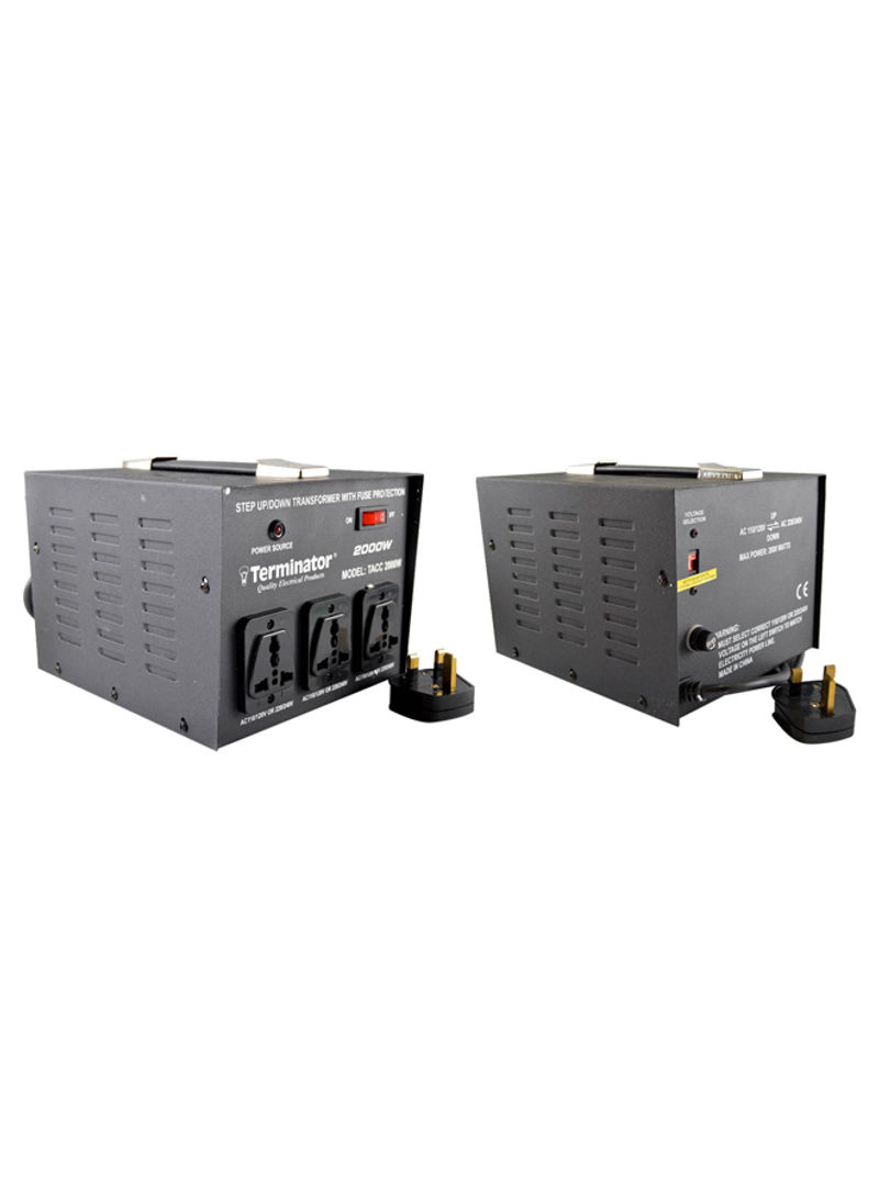 AC To AC Dual Voltage Converter Black 2000watts