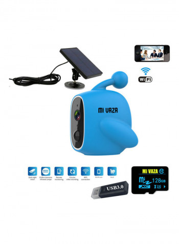 Wireless Solar Camera Blue