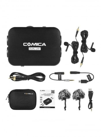 Dual Head USB Clip-On Microphone Kit DD3903 Black/Grey