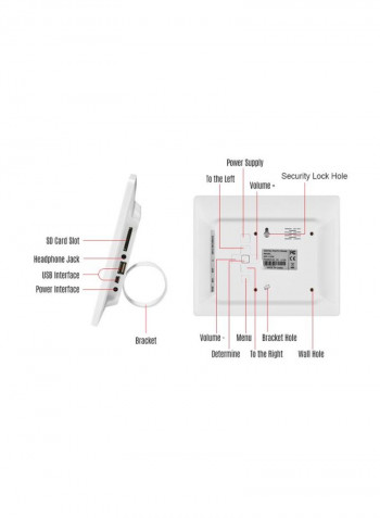 LED Digital Picture Frame 8inch White