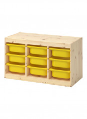 Storage Combination With Boxes White/Beige/Yellow 94x44x52centimeter