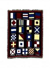 Nautical Flags Woven Throw Blanket Multicolour 54x72inch