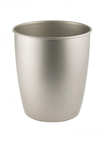 4-Piece Metal Trash Can Silver 8x9x8inch