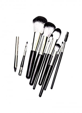 8-Piece Makeup Brush Set Black/White