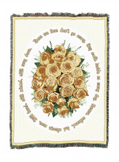 Memorial Bereavement Blanket White/Yellow 72 x 54inch
