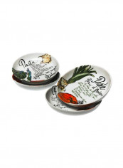 4-Piece Italiana Pasta Bowl Set White 8.8x4x8.8inch