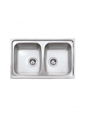 Starbright 80 E-Xn 2B Inset Reversible 2 Bowls  Sink With Matt Finish Stainless Steel 860x500x180mmmm