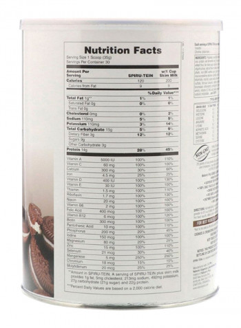 Cookies And Cream Spiru-Tein High Protein Powder