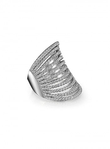 925 Sterling Silver Cubic Zirconia Studded Ring