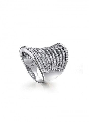 925 Sterling Silver Cubic Zirconia Studded Ring