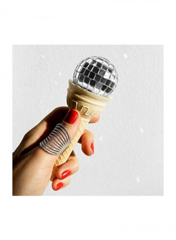 925 Sterling Silver Cubic Zirconia Studded Ring