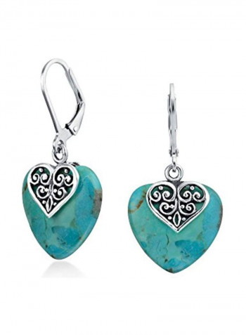 925 Sterling Silver Turquoise Studded Earrings