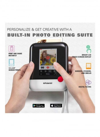 Polaroid Pop Instant Digital Camera 2-In-1 Wireless Portable Instant Print Digital Camera Black/White