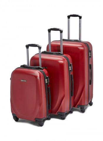 Celiang Hardside 3 Piece Luggage Trolley Set Red