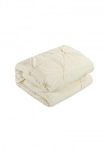 4-Piece Duvet Cover Set Beige Queen