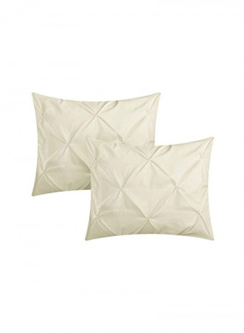 4-Piece Duvet Cover Set Beige Queen