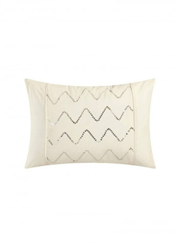 4-Piece Duvet Cover Set Beige Queen
