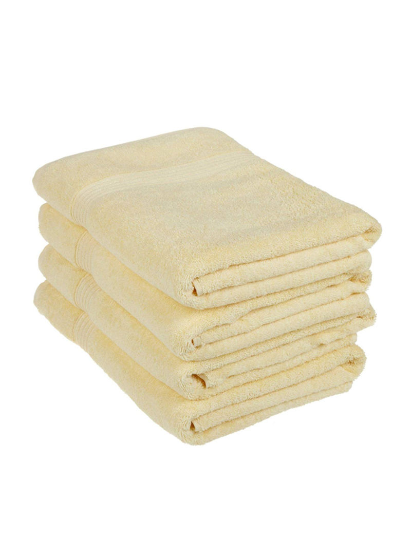4-Piece Soft Bath Towel Yellow 30 x 54inch