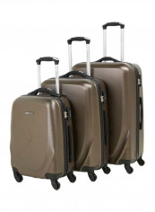 Celiang Hardside 3 Piece Luggage Trolley Set Coffee