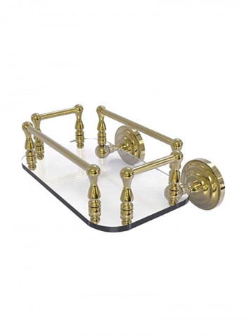Wall Mounted Glass Towel Tray Unlacquered Brass 10.2x8x5inch