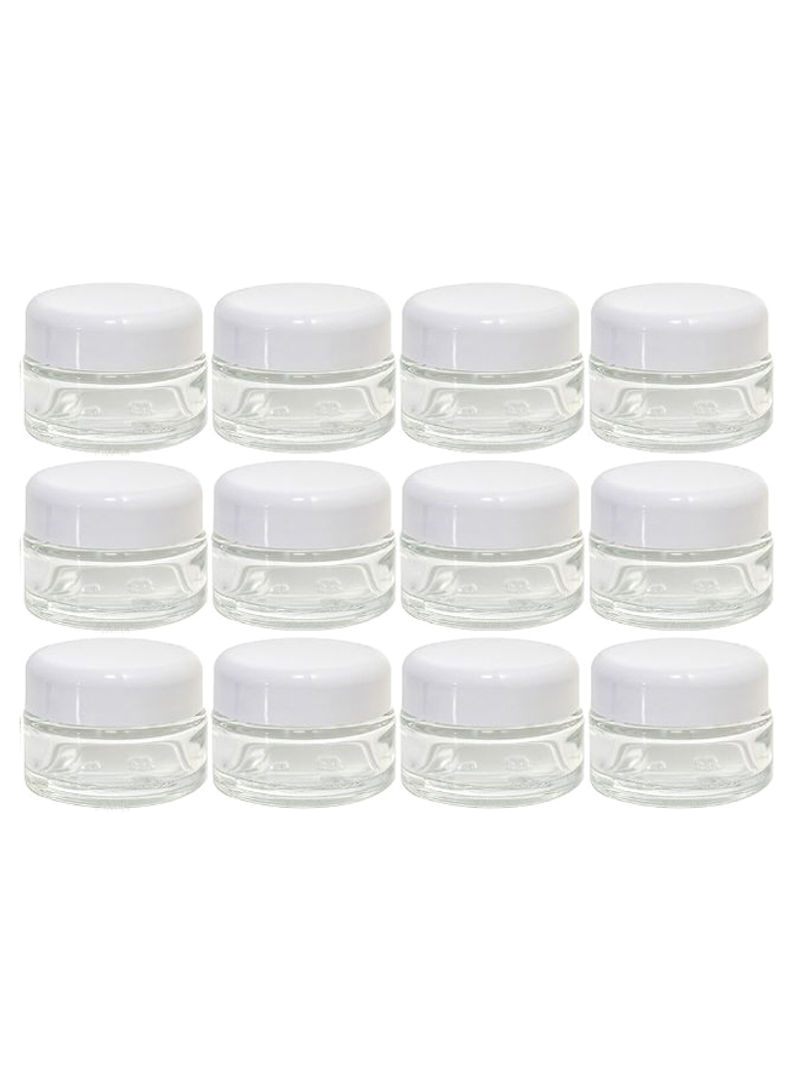Pack Of 12 Thick Wall Balm Jar Clear/White
